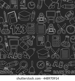 Vector doodle set of education symbols Back to school
