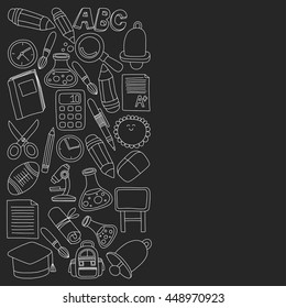 Vector doodle set of education symbols Back to school