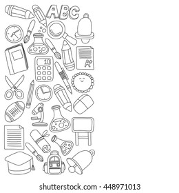 Vector doodle set of education symbols Back to school