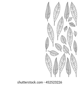 Vector doodle set with tropical plants