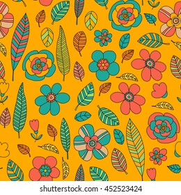 Vector doodle set with tropical plants