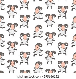 Vector doodle sheep in move - three poses