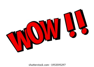 Vector Doodle Shout out, wow, Isolated on White
