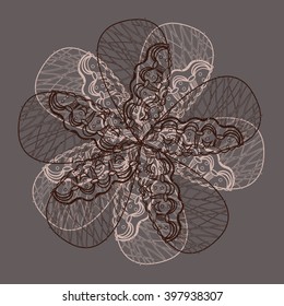 vector doodle single  ornate ethnic flower