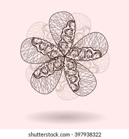 vector doodle single  ornate ethnic flower