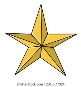 Estrella de navidad del dibujo del doodle vectorial aislada en fondo blanco. Elemento de icono dibujado a mano para imprimir, sitios web y postales. Parte de una gran colección de invierno.