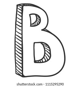 Vector Doodle Sketch Illustration - The Letter B