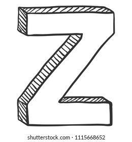 Vector Doodle Sketch Illustration - The Letter Z