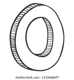 Vector Doodle Sketch Illustration - The Letter O