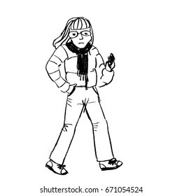 Vector doodle sketch young