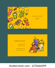 Vector doodle smoothie for cafe or vegan bar illustration