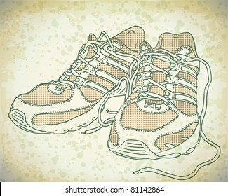 vector doodle sneakers