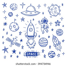 Vector doodle space set