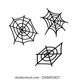 Vector doodle of a spider web. Spider web for Halloween