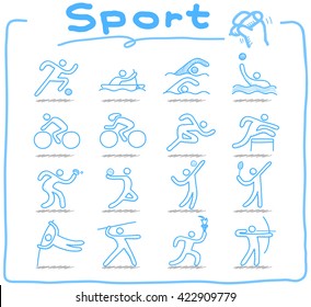 Vector Doodle sport icon set