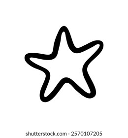 Vector doodle star. Hand drawn cartoon star.