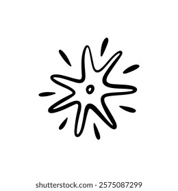 Vector doodle star. Hand drawn fantasy star. Shining magic star.