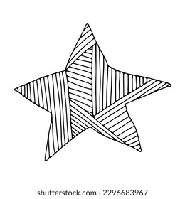 Vector doodle star illustration with ornaments