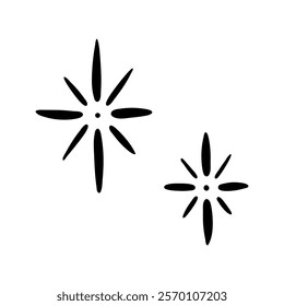 Vector doodle stars. Hand drawn simple outline stars.