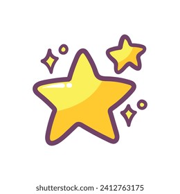 Estrellas de doodle vectorial sobre fondo blanco.