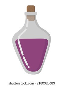 Vector doodle sticker. Magical, alchemical potion. All objects are repainted.