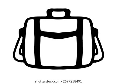 Ilustração em estilo doodle vetorial de uma bolsa de laptop