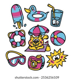Vector Doodle Summer Beach Vacation