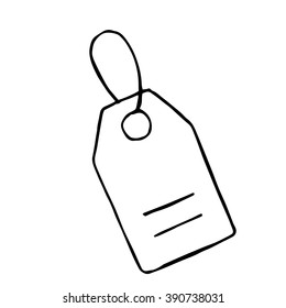 Vector Doodle Tag, isolated hand drawn element