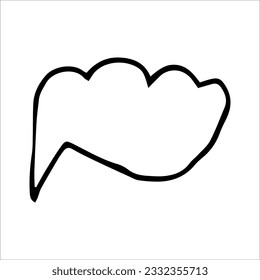 Vector doodle thought cloud element isolated on white background. Ideas. Business. Hand drawn. icon.