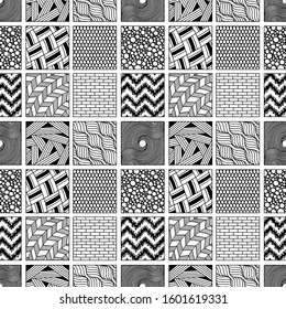 Set Grayscale Color Zentangle Patterns Isolated Stock Vector (Royalty ...