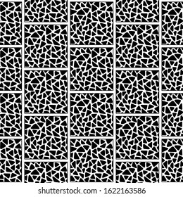 Vector doodle tile pattern. Hand-drawn mosaic seamless black and white ornament.
