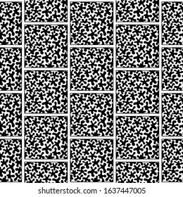 Vector doodle tile pattern. Hand-drawn mosaic seamless black and white ornament.