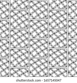 Vector doodle tile pattern. Hand-drawn mosaic seamless black and white ornament.
