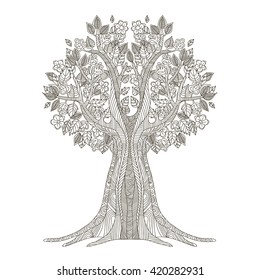Vector doodle tree