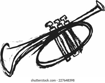 vector doodle trumpet