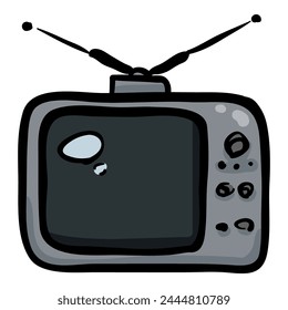 Vektorgrafik Doodle TV Icon auf weißem Hintergrund