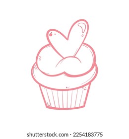 Vector and doodle valentine's day element illustration.