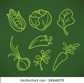 vector doodle vegetables images in hand drawn style