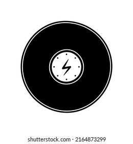 Vector doodle vinil record. Disco de vinilo musical. Aislado sobre fondo blanco.