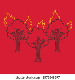 vector doodle wildfire outline logo