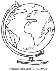 Vector doodle of a world globe stand