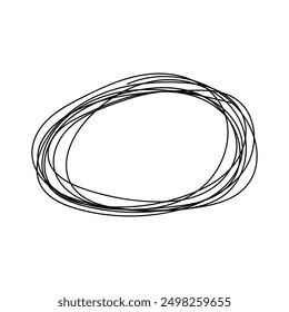 Vector doodles by hand in the shape of a circle. Circular scribble element for designs isolated on white background.