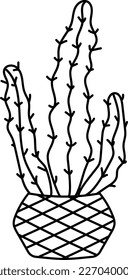 


Vector doodles cactus, plant in a flower pot 