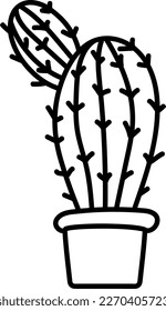 
Vector doodles cactus, plant in a flower pot 