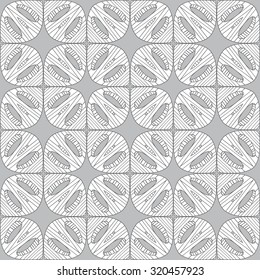 Vector doodles decorative ornamental contour background. Monochrome seamless geometric pattern.