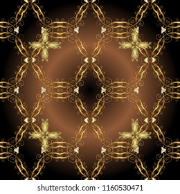 Vector. Doodles elements hand drawn frames. Seamless pattern. Picture in white, yellow and green colors.