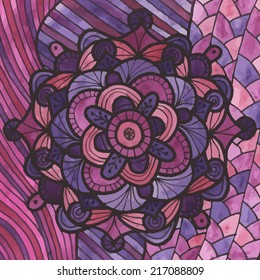 Vector doodles flowers art paint background