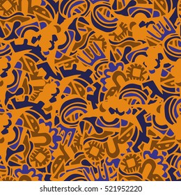 Vector doodles hand drawn abstraction. seamless pattern. Artistically ethnic pattern. Hand-drawn, ethnic, retro, doodle, vector, zentangle tribal design element. Cartoon vector doodles