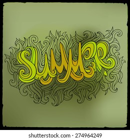 Vector doodles hand drawn hand lettering illustration