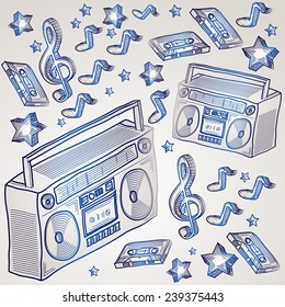 Vector doodles music design